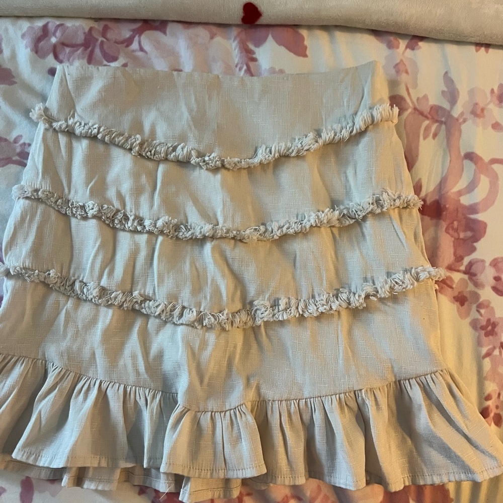 Elegant Cream Ruffled Skirt